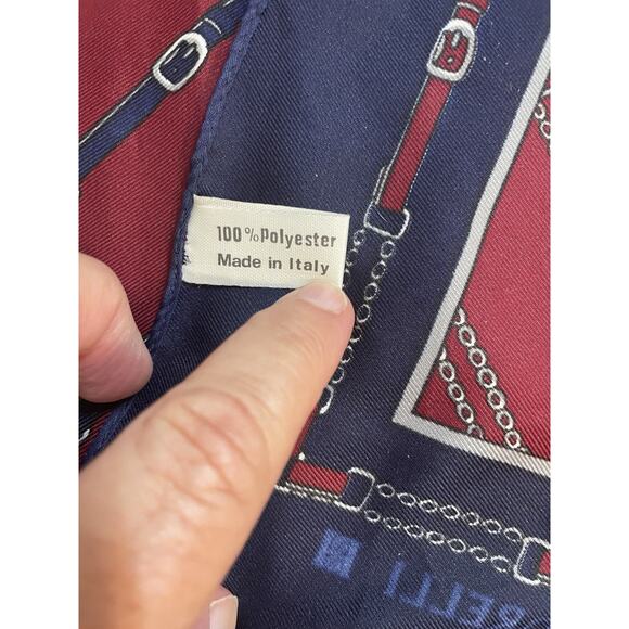 Vintage Borelli Scarf Womens Equestrian Chain Belt Derby Design 80s Classic - Picture 6 of 8